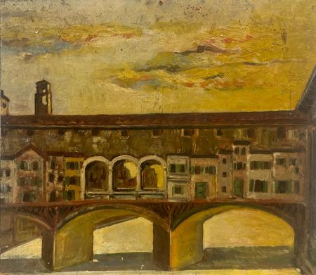 Art work by  Anonimo Ponte vecchio  - oil table 